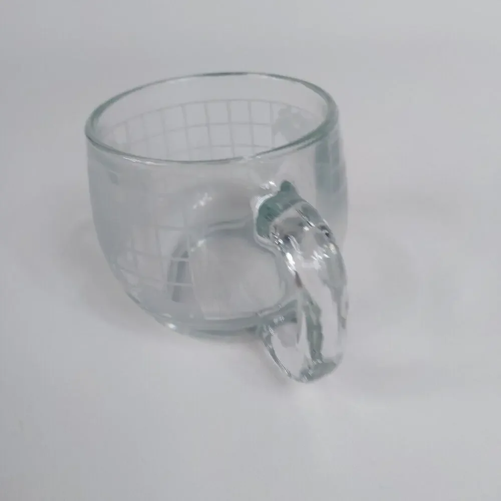 Vintage‎ Nestle Nescafe Etched Clear Glass World Globe Coffee Mug Cup